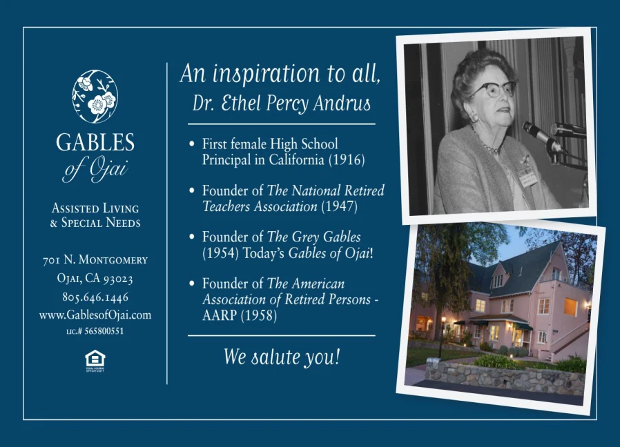 Dr. Ethel Percy Andrus, founder of AARP and Grey Gables retirement community
